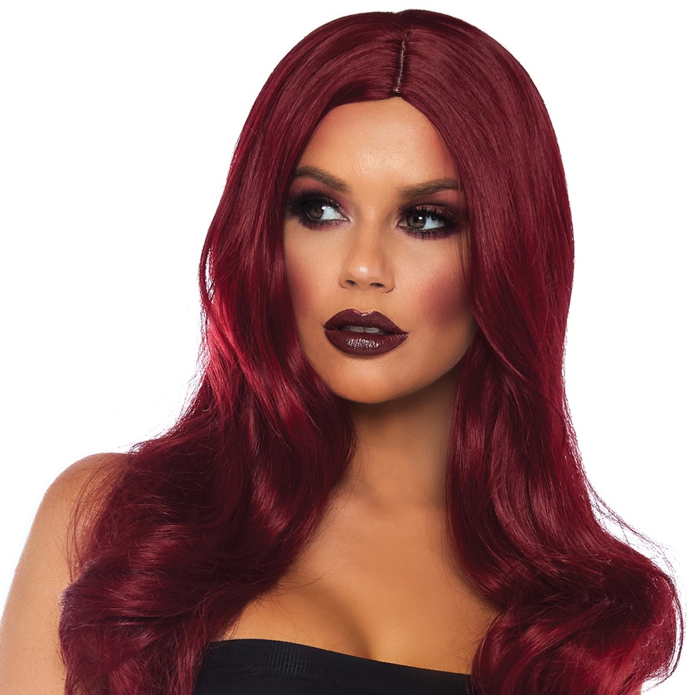 27" Long Wavy Wig is the perfect wig Burgundy